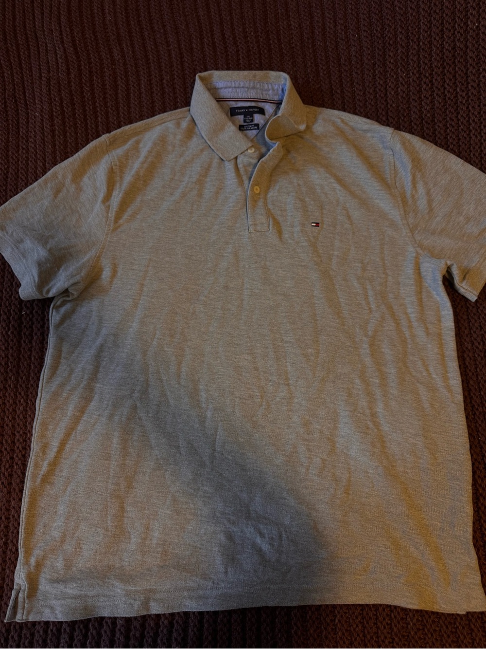 Tommy Hilfiger Men's Heather Light Gray Polo